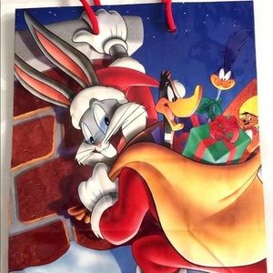 Bundle vintage Xmas Gift Bag Bugs Bunny Santa-(20)
